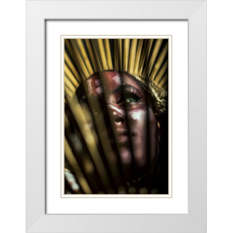 Portraiture White Modern Wood Framed Art Print with Double Matting by Das, Prithul