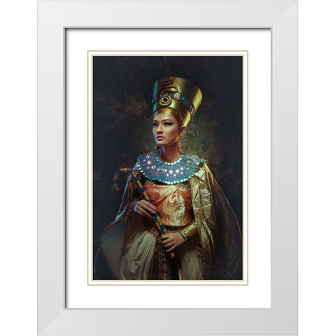 the Nefertiti White Modern Wood Framed Art Print with Double Matting by Setiadi, Ajar