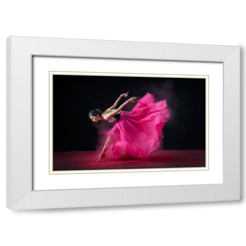 Pinky Mood White Modern Wood Framed Art Print with Double Matting by Suharini, Mieke