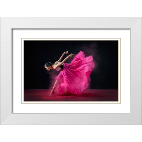 Pinky Mood White Modern Wood Framed Art Print with Double Matting by Suharini, Mieke