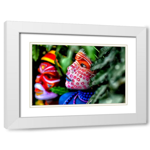 TRIBAL Portrait 1 White Modern Wood Framed Art Print with Double Matting by Das, Avishek