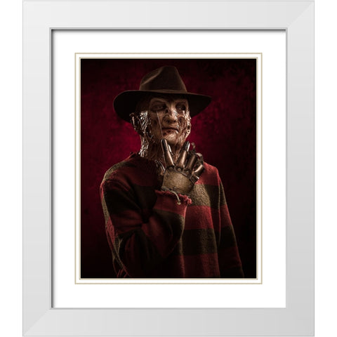 Freddy Portrait 2 White Modern Wood Framed Art Print with Double Matting by Damsten, Petri