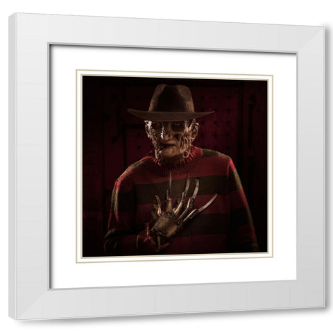 Freddy Portrait 1 White Modern Wood Framed Art Print with Double Matting by Damsten, Petri
