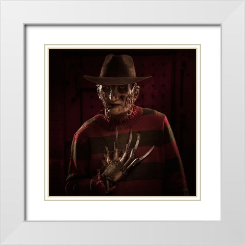 Freddy Portrait 1 White Modern Wood Framed Art Print with Double Matting by Damsten, Petri