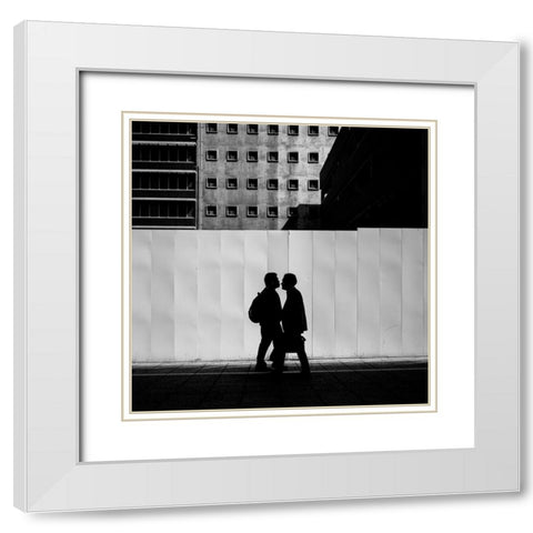 Air Kiss White Modern Wood Framed Art Print with Double Matting by Fujii, Yuzo