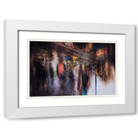 Lunapark Challenge White Modern Wood Framed Art Print with Double Matting by Van Der, Jan