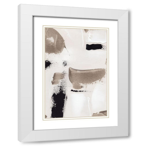Abstract Swipes No 2 White Modern Wood Framed Art Print with Double Matting by Uplusmestudio