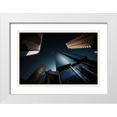 Shiodome-1 White Modern Wood Framed Art Print with Double Matting by Suzuki, Daiki
