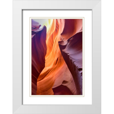 Spiraling White Modern Wood Framed Art Print with Double Matting by Li, Sophia