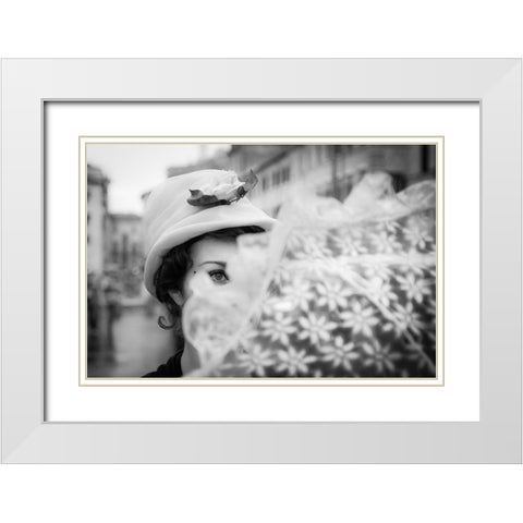 Mary Poppins White Modern Wood Framed Art Print with Double Matting by DanMasa