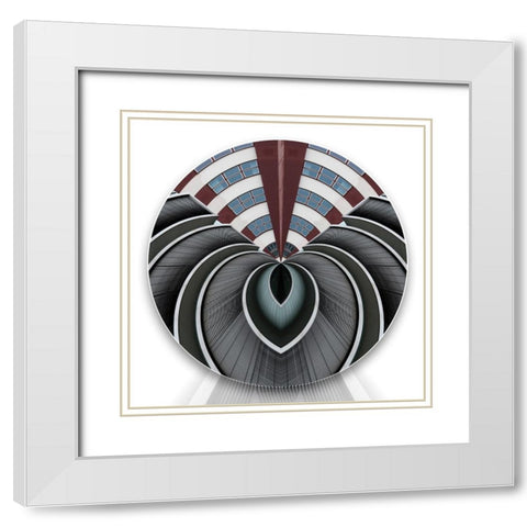 Round In A Square White Modern Wood Framed Art Print with Double Matting by Ruckert, Stephan