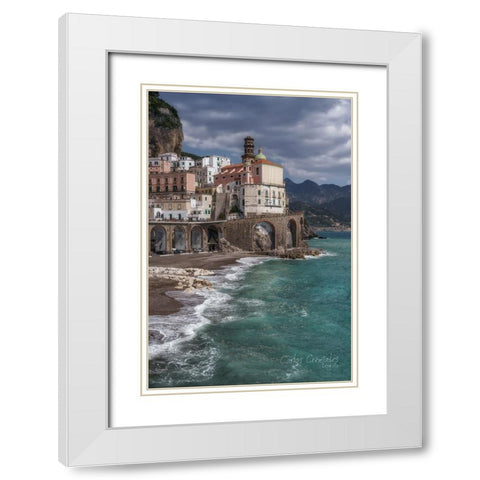 Amalfi White Modern Wood Framed Art Print with Double Matting by Cremades, Carlos