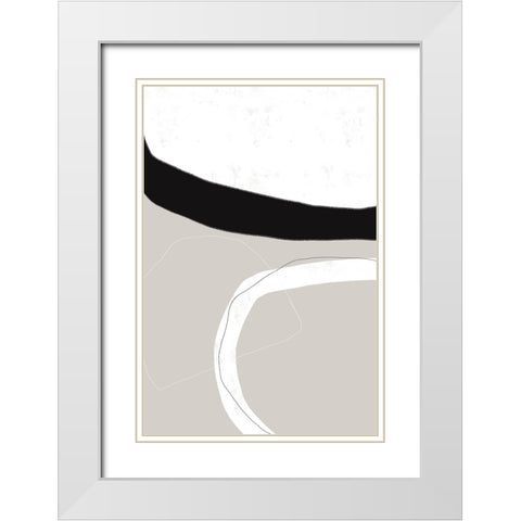 Facing It White Modern Wood Framed Art Print with Double Matting by Uplusmestudio