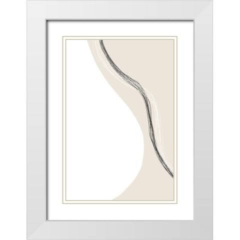 Sorted And Calm White Modern Wood Framed Art Print with Double Matting by Uplusmestudio