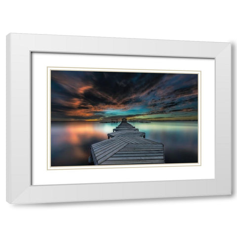 Minor Sea White Modern Wood Framed Art Print with Double Matting by Antonio Trivino, Jose
