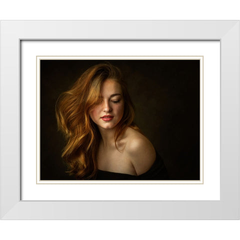 Julia White Modern Wood Framed Art Print with Double Matting by Rise, Zachar