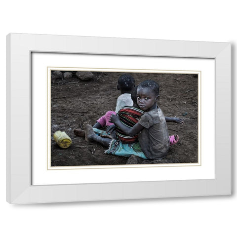 Pokot Tribe Children - Kenya White Modern Wood Framed Art Print with Double Matting by Inazio Kuesta, Joxe