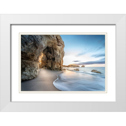 AlgarveMorning White Modern Wood Framed Art Print with Double Matting by Egger, Marcel