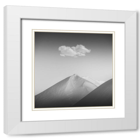 Climber White Modern Wood Framed Art Print with Double Matting by Van Quan, Vu