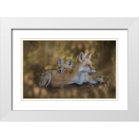 Mom Pillow White Modern Wood Framed Art Print with Double Matting by Zhang, Ling