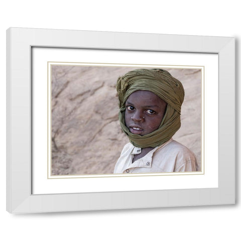 Gazes At Ennedi Desert-Tchad White Modern Wood Framed Art Print with Double Matting by Molina, Elena