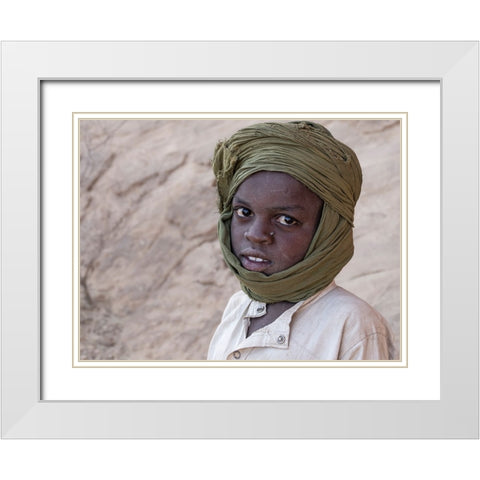 Gazes At Ennedi Desert-Tchad White Modern Wood Framed Art Print with Double Matting by Molina, Elena