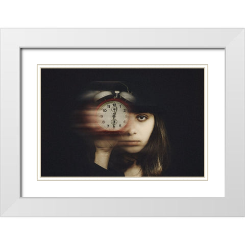it is time White Modern Wood Framed Art Print with Double Matting by Ignatova, Desislava