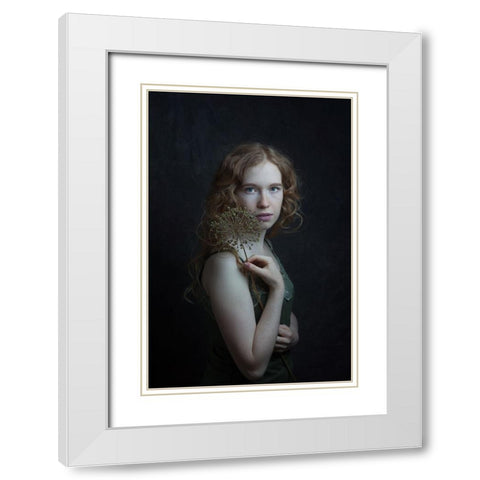 Corina White Modern Wood Framed Art Print with Double Matting by Franke, Ruth