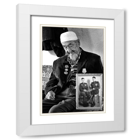 Veteran - 0209 White Modern Wood Framed Art Print with Double Matting by Garik