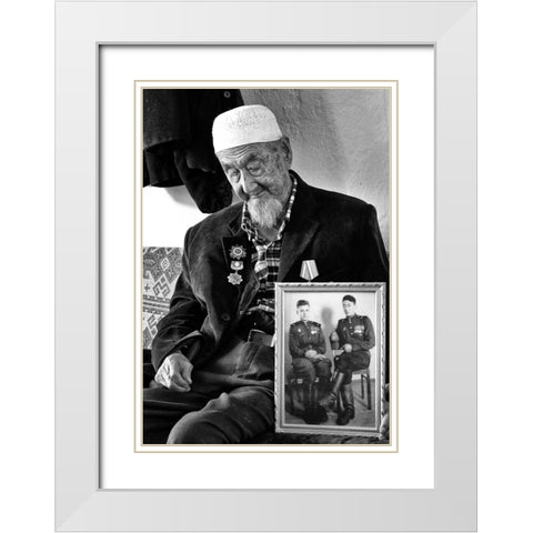 Veteran - 0209 White Modern Wood Framed Art Print with Double Matting by Garik