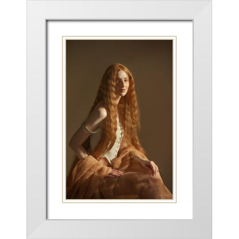 Michaela White Modern Wood Framed Art Print with Double Matting by Durisova, Michaela