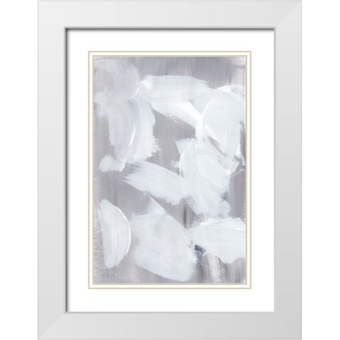 Grey Touching White White Modern Wood Framed Art Print with Double Matting by Uplusmestudio