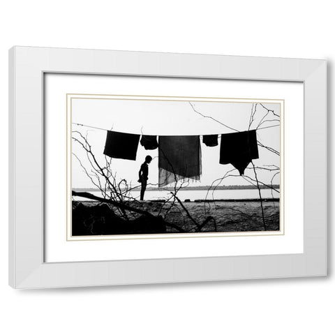 Solitude White Modern Wood Framed Art Print with Double Matting by Ghosh, Tathagata