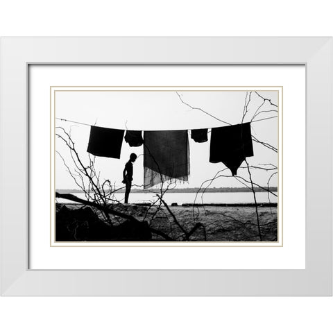 Solitude White Modern Wood Framed Art Print with Double Matting by Ghosh, Tathagata