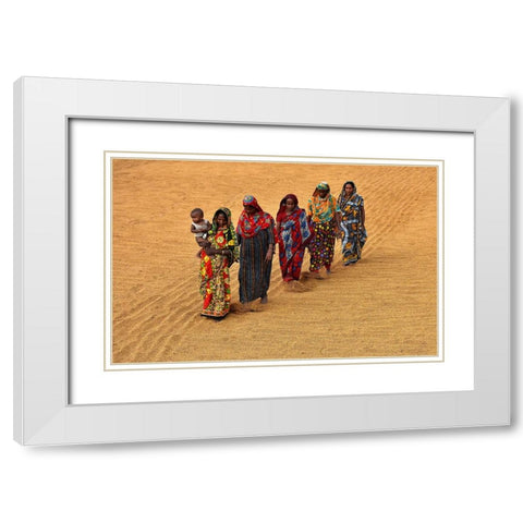 Woman Worker White Modern Wood Framed Art Print with Double Matting by Mahabub Hossain, Md