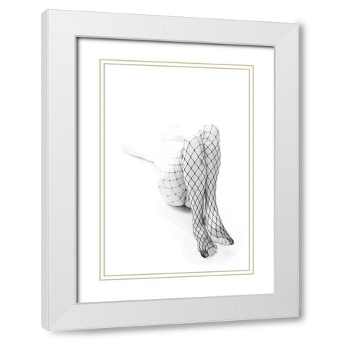 Hole Sock White Modern Wood Framed Art Print with Double Matting by Hotakainen, Jani