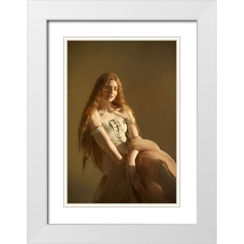 Michaela White Modern Wood Framed Art Print with Double Matting by Durisova, Michaela