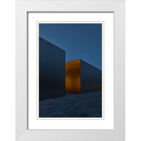 Lost City White Modern Wood Framed Art Print with Double Matting by Guan, Xiaopeng