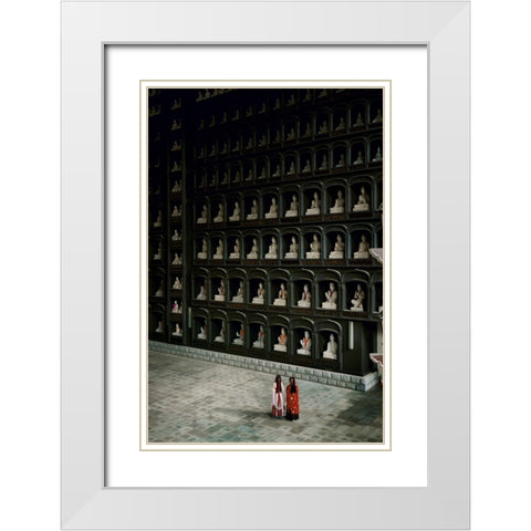 Pilgrimage White Modern Wood Framed Art Print with Double Matting by Suemasa, Hiroaki