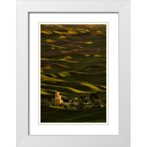 Choppy White Modern Wood Framed Art Print with Double Matting by Jacobs, Lydia
