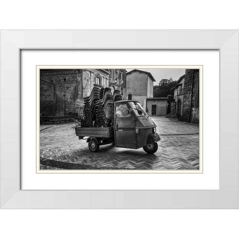 Forever young White Modern Wood Framed Art Print with Double Matting by Grimaldi, Giuseppe