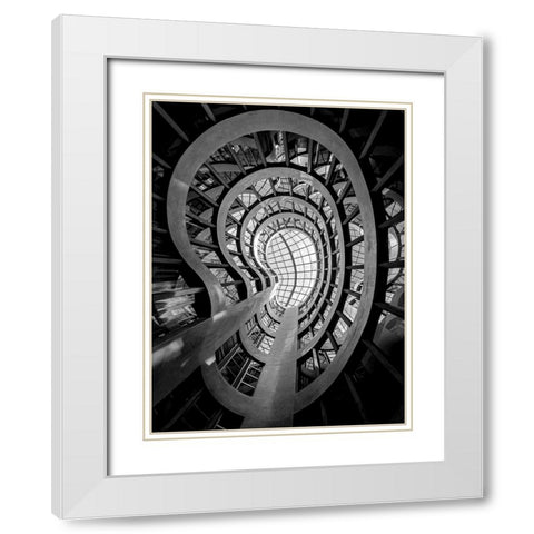 What are you looking at? White Modern Wood Framed Art Print with Double Matting by Cedron, Mabel