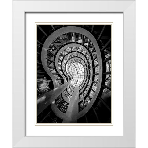 What are you looking at? White Modern Wood Framed Art Print with Double Matting by Cedron, Mabel