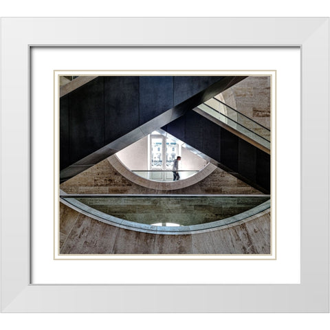 In The Structure 2 White Modern Wood Framed Art Print with Double Matting by Navailles, Stephane