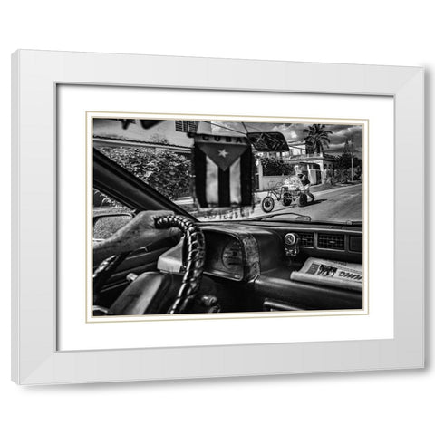 DrIVing White Modern Wood Framed Art Print with Double Matting by Bauer, Andreas