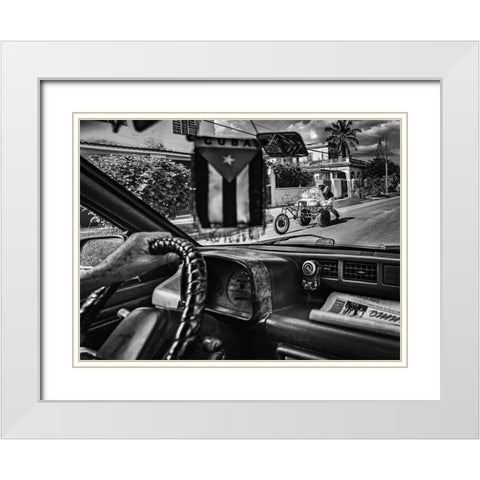 DrIVing White Modern Wood Framed Art Print with Double Matting by Bauer, Andreas