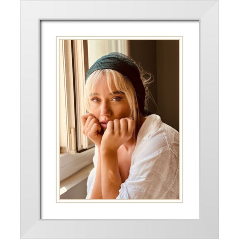 Portrait White Modern Wood Framed Art Print with Double Matting by Sasani, Behrouz