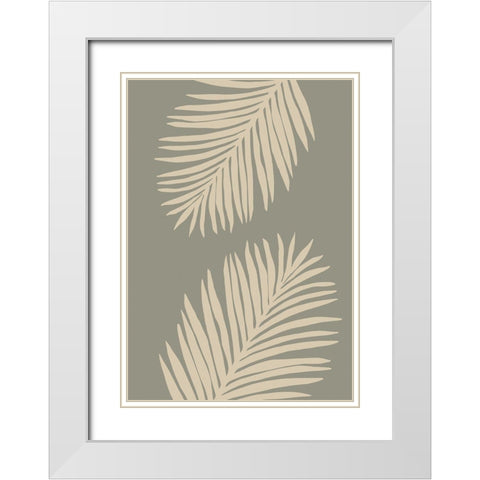 PALM LEAF 15 White Modern Wood Framed Art Print with Double Matting by 1x Studio