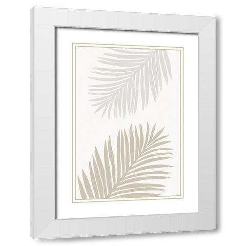 PALM LEAF 09 White Modern Wood Framed Art Print with Double Matting by 1x Studio