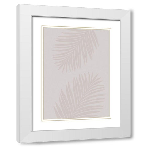 PALM LEAF 08 White Modern Wood Framed Art Print with Double Matting by 1x Studio